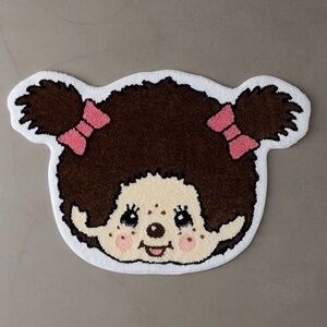 Monchhichi Girl Head Shaped Rug with Pink Accents NEW NWT BNWT